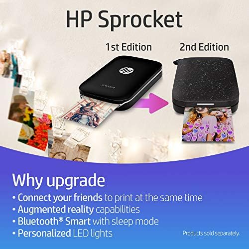 Преносим фото принтер HP Sprocket за печат на снимки от социалните мрежи върху хартия с лепкава подложка с размер