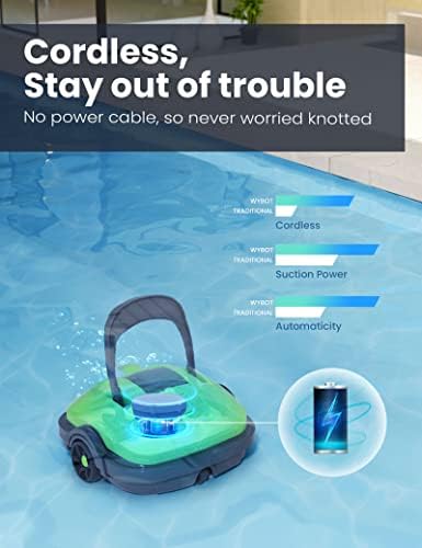 Безжична Роботизирана пречистване на басейна WYBOT, Авто прахосмукачка за басейни, мощно засмукване, водоустойчив IPX8, Комбинациите