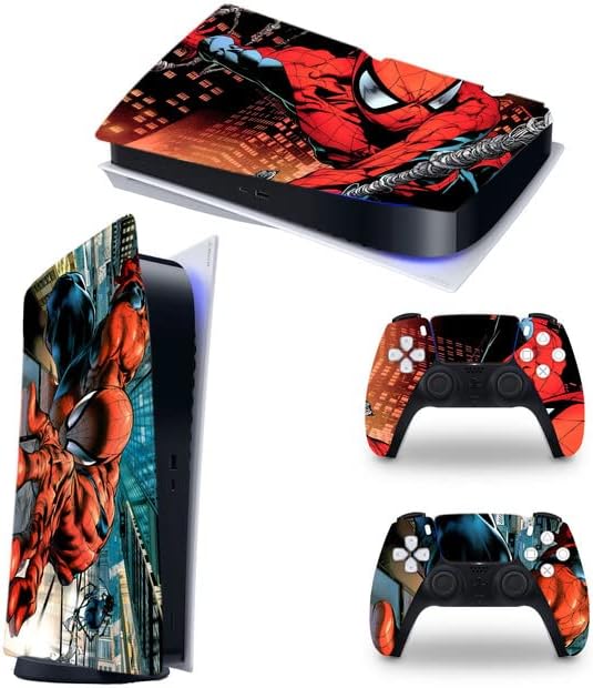 Vinyl стикер Red Spider-аниме-кожа за конзоли и контролери версия за PS5 Disc, здрав, устойчив на надраскване, без мехурчета, съвместим с Playstation 5 (подходящ само за версията за Ps5