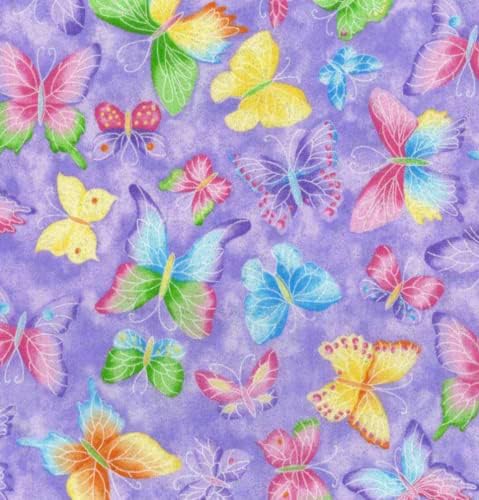 Блестяща пеперуда в лилаво-памучен плат By The Yard