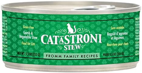 Консервирана храна за котки Fromm Cat-A-Stroni™ Stew, 5,5 унции (12 броя в опаковка) (Задушено пиле и зеленчуци Cat-A-Stroni™)