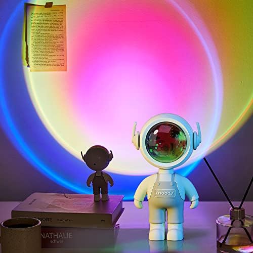 Led нощна светлина mooas Sunset (Астронавт), 7 цвята, 360 °, Сензорно управление, Лампа за залез слънце, Проектор светлина