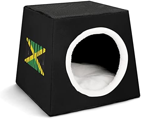 Ямайски Флаг на Страната Котешки Легла за Домашни Котки, Сладък Къщичка за Домашни Любимци, Сгъваема Легло-Убежище за Улични