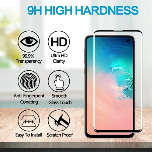 LYWHL [3 опаковки] за Samsung Galaxy S10 защитно фолио за екрана, 9H HD Прозрачен 3D Извити Защитен слой от закалено