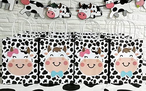 umoni Чанти за Предложения с участието на Краве мляко, Бонбони, Подаръчни Торбички с Дръжки за Децата, Украса за Рожден Ден на Селскостопански Животни, Набор от 12