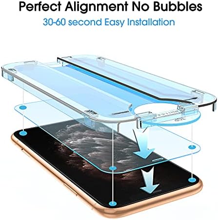Защитно фолио amFilm OneTouch Стъкло за iPhone 11 Pro (5.8 ) с комплект за лесна инсталация, закалено стъкло, 2 опаковки