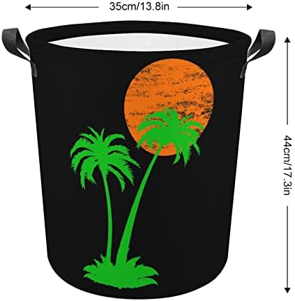 Кош за пране от Палмово Дърво, Чанта за Съхранение Кошници за Измиване, Сгъваема Висока Чанта с Дръжки