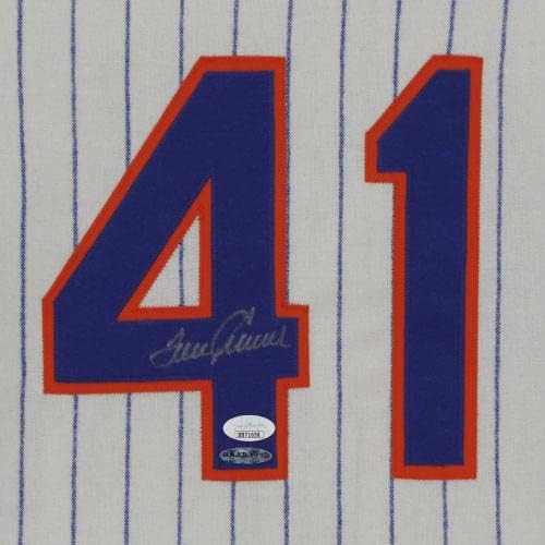 Тениска на Том Сивера Ню Йорк Метс с автограф Cream Mitchell & Ness - Горната палуба - Тениски MLB с автограф