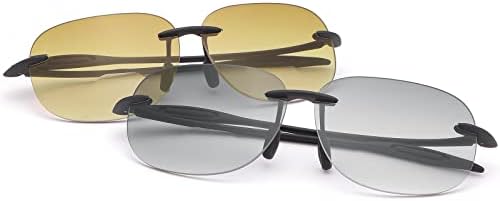 2 чифта бифокальных очила за четене без рамки със защита UV400 Слънчеви очила за четене за мъже и жени Класически