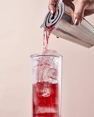 Акрилни чаша Maars Skinny с капак и соломинкой | 18 грама, Пластмасови Чаши Премиум-клас с Двойни Стени за Еднократна