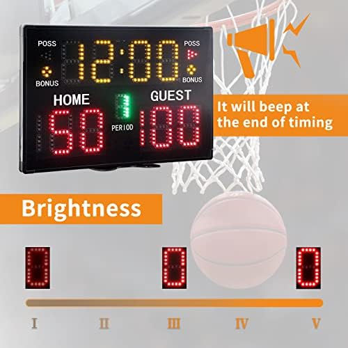 Дигитално табло за баскетбол GAN XIN с дистанционно управление, Работещо на Батерии за Преносими Десктоп Електронно