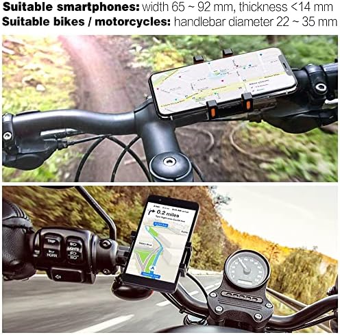 Закопчалка за колоездене телефон Tiakia - Универсално закрепване за мотоциклети със защита от разклащане и кражба, за лице