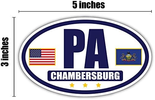 Флаг Пенсилвания / Сащ Флаг Овалния 3 м Vinyl Броня Стикер Стикер | Тъмно Синьо и Златно Чемберсбург, Пенсилвания Стикер