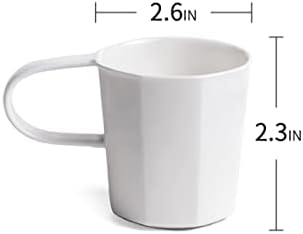 MU MO 3,5 Грама на Чаши за еспресо Комплект от 3 Чаши за капучино и кафе лате Чаша с голяма дръжка Бели Порцеланови чаши