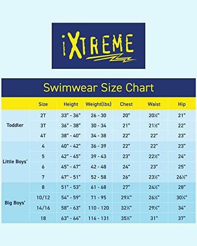 Комплект за предпазване от обриви на момчетата iXtreme - Бързосъхнеща тениска за плуване UPF 50+ от 2 теми и Бански костюм