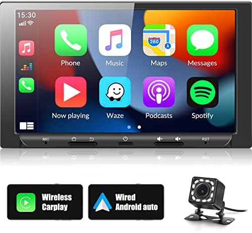 Автомобилно радио SIXWIN Double Din Android Стерео със 7-инчов сензорен екран и Android Стерео с Carplay Android