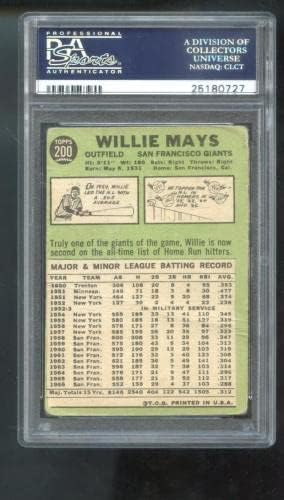 1967 Topps 200 Уили Мейс Сан Франциско Джайентс PSA 1 Градуированная Бейзболна картичка MLB - Slabbed Baseball Cards