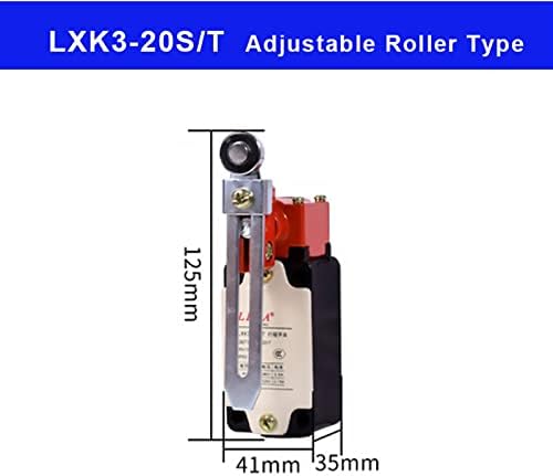 1 бр. крайния изключвател със Сребро, контакти, самоустанавливающийся превключвател на движение, Регулируема Сачмен Въртящ се лост Tpye LXK3-20S (Цвят: LXK3-20S-T)