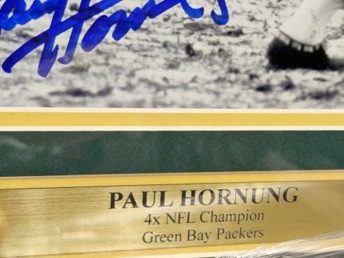 Пол Хорнунг Подписа Снимка с размер 11x14 с Автограф, В рамката на Пакърс PSA / DNA - Снимки NFL с автограф