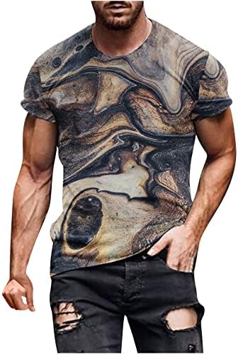 Тениски за Мъже, Тениска с изображение на Лицето на Диво Животно с Принтом Тигър, Тениски с Къс ръкав и Шарките