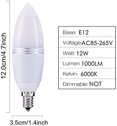Led лампи E12 12 W, led крушки-свещници, 12 W, студени бели led лампи-Свещници, 12 W (еквивалент на 100 Вата), Led лампи-свещи,