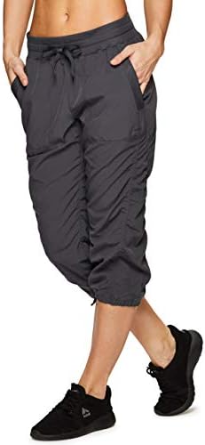 RBX Active Дамски Модни Леки Еластични Тъкани Панталони Капри с Обтягивающим Шнурком за тяло