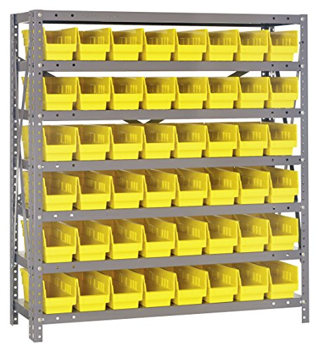 Багажник Quantum Storage Systems от 1239-101YL стомана с 4-инчов полочными чекмеджета, 12 D x 36 W x 39 H, жълт