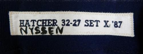 1987 Хюстън Астрос Били Хатчър Използвал В играта Бели Панталони 32 DP36446 - Използвал в играта Панталони MLB