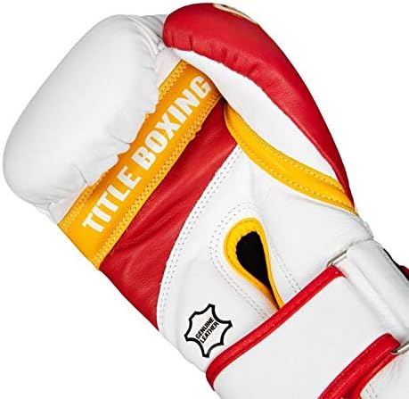 Ръкавици TITLE Боксова Gel World V2T Bag, Бели/Червени/Златни, Големи