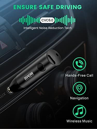 Bluetooth Адаптер Aux на автомобила - ZOACHII Безжична Bluetooth Аудио приемник 5.0 (микрофон / Вграден микрофон) с жак 3,5 мм за кола, камион, стерео слушалки за стрийминг на началнат