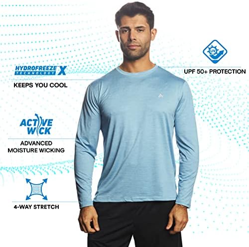 Мъжка тениска с кръгло деколте Arctic Cool Миг Охлаждане, Впитывающая Влагата UPF 50+, Солнцезащитная Риза с дълъг ръкав