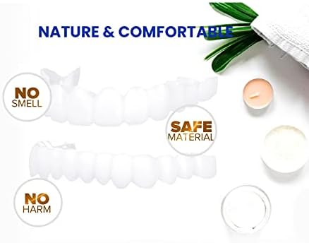 Изкуствени зъби - Фалшив тиранти - Фасети на зъбите за жени и мъже - Комплект за усмивки от 4 теми - Фасети с капаче, Изкуствени