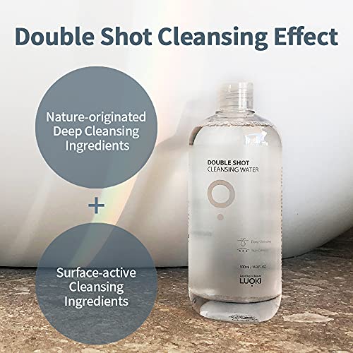 luoki Double Shot Cleansing Water 500 ml (16,9 течни унции) - Гипоаллергенная Мицеллярная Почистваща вода за дълбоко почистване