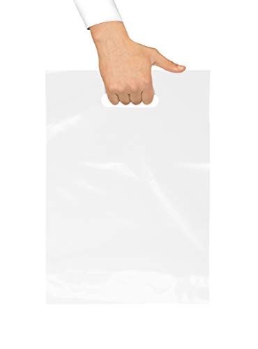 Прозрачна пластмасова торбичка с дръжки 12 x15 Прозрачни Матови Пластмасови торбички за щанцоване с дръжки 100 опаковки