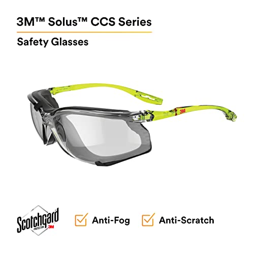 Защитни очила 3M, серия Solus CCS, ANSI Z87, Противотуманное покритие Scotchgard, Сиво леща входно-изходни, Система за управление