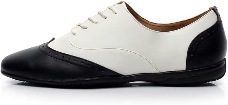 Мъжки обувки за латино Танци AOQUNFS, Черни Кожени Обувки за героите на балната зала Танго и Салса, Модел 9015