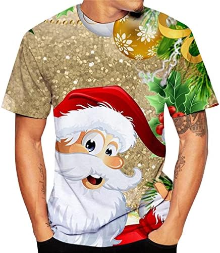 XXBR, Коледни тениски с къс ръкав за мъже, забавни Коледни тениски с кръгло деколте и принтом Дядо Коледа, тренировочная