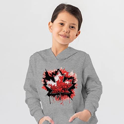 Детска hoody от порести руно Canada Leaf - Графична Детска hoody - Canada Hoodie for Kids