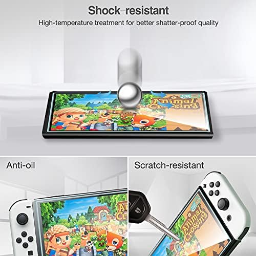 Защитно фолио ProCase, Съвместими с Nintendo Switch OLED Pack 3, Защитно Фолио, изработени от закалено Стъкло със Заоблени Ръбове,