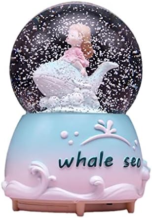 GKMJKI Dream Dolphin Кристална Топка Подарък за рожден Ден за момиче може да Върти Музикална Кутия за бижута с Мокър