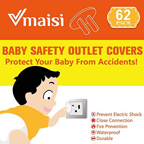 62 Бр. Предпазни Капачки за контакти, Защитаващи Щепсела от деца - Vmaisi Baby Проверка Електрически Защитни Контакти