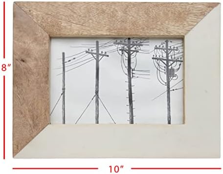 Рамка за снимки Foreside Home & Garden 5x7 Инча от Бяло Дърво, смола и Стъкло