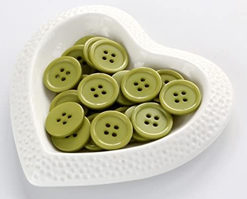 Копчета GANSSIA 13/16 инча (20 мм) Кръгли с 4 дупки за пришивания Копчета зелени на цвят, с фиксирана облегалка Опаковка от