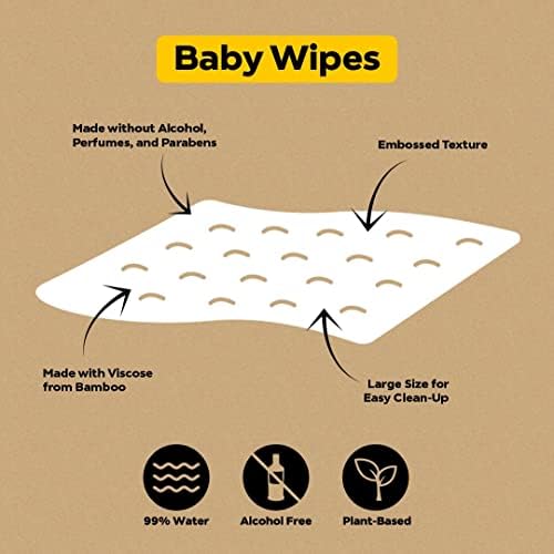 Бебешки Пелени от вискоза DYPER от Бамбук Размер 4 + 18 Опаковка Мокри Кърпички | Естествени съставки|, Изработени от
