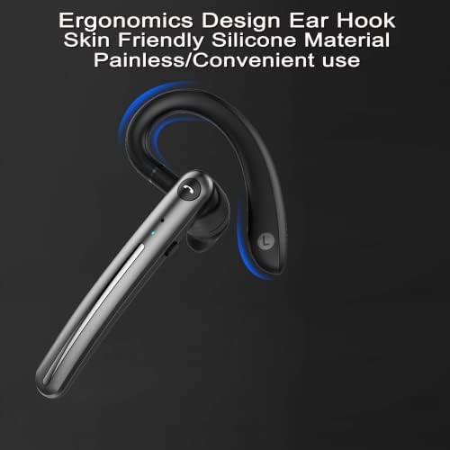 IHAO Одноухие Безжични Bluetooth Слушалки с Шумопотискане, Стерео Слушалки с двоен HD, микрофон, 16 часа свободни ръце, слушалки