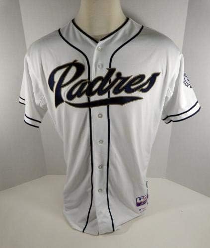 2013 San Diego Padres Tommy Layne 40 Пуснати на Бялата фланелка за игри - Използваните тениски MLB