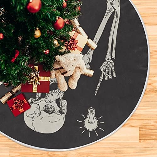 Oarencol Забавен Човешки Скелет Лампа Черна Пола за Коледно 36 инча Коледна Празнична Парти Коледа Мат Декорация