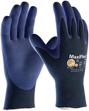 Луксозни сверхлегкая ръкавица MaxiFlex 34-274 с нитриловым покритие за улавяне на дланта и пръстите, (Размери S-XL), Средна,