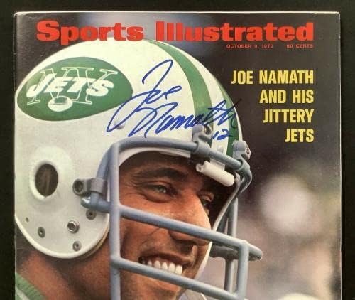 Джо Намат подписа договор с Спортс илюстрейтид 9/9/72 Ню Йорк Джетс SBC Autograph HOF JSA - Списания NFL с автограф
