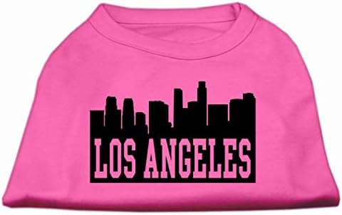 Mirage Pet Products 14-Инчов Тениска с Трафаретным принтом Los Angeles Skyline за домашни любимци, Голяма, Бяла